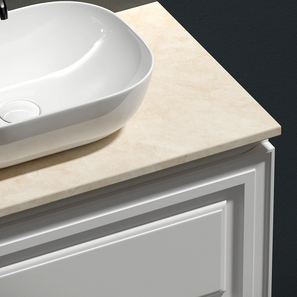 Тумба под столешницу Sancos Самая / Very 79x44,5x40,6 подвесная, белый матовый / bianco, столешница с отверстием под смеситель, креман / kreman — МЕБ009976 — фото 3