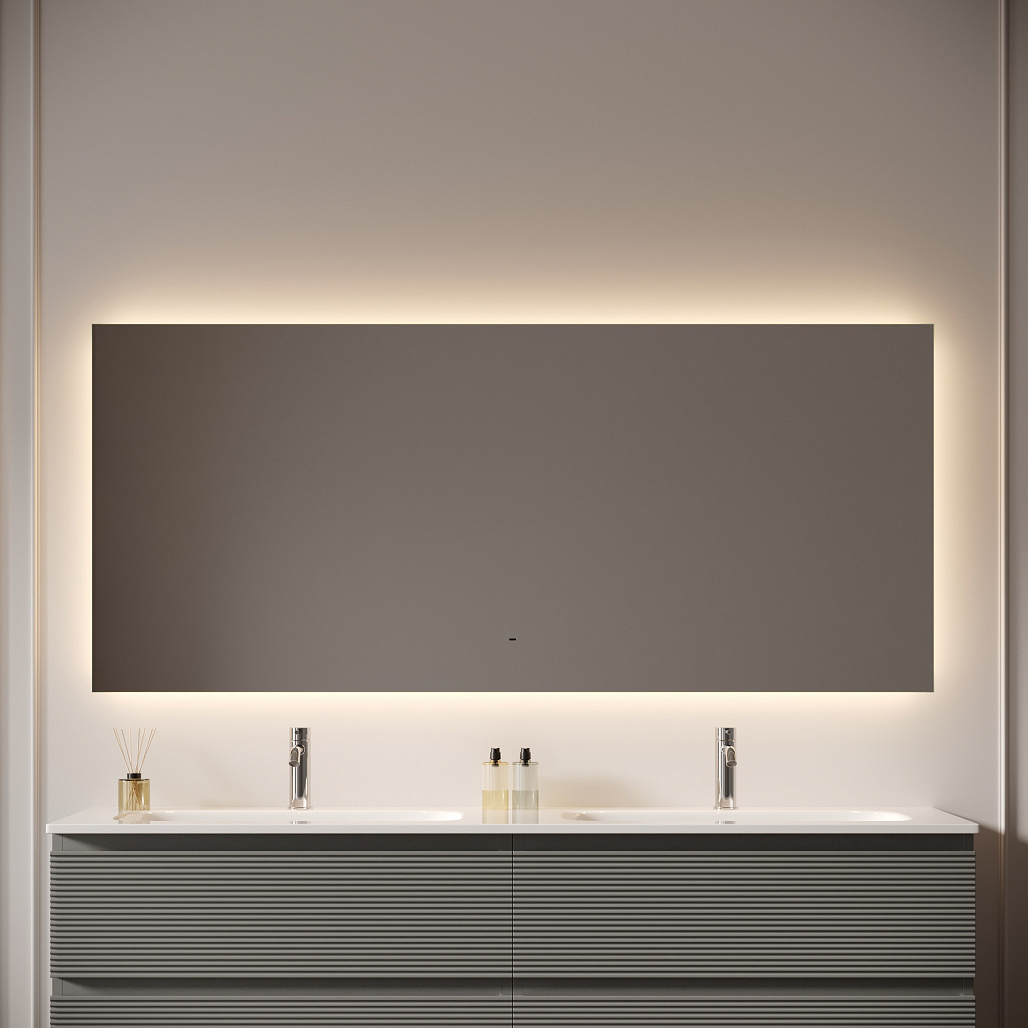 Зеркало Sancos Поле 2.0 / Square 2.0 160x80 светодиодная подсветка 2700K/4000K/5000K, управление взмахом руки, диммируемая регулировка подсветки — ЗЕР010417 — фото 5