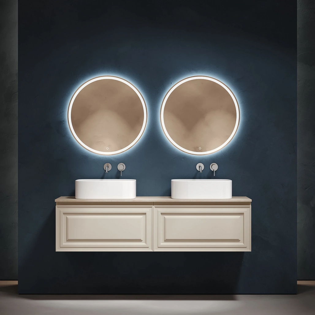Тумба под столешницу Sancos Самая / Very 79x44,5x40,6 подвесная, бежевый матовый / beige soft, столешница 160 см, без отверстия под смеситель, креман / kreman — МЕБ009688 — фото 4
