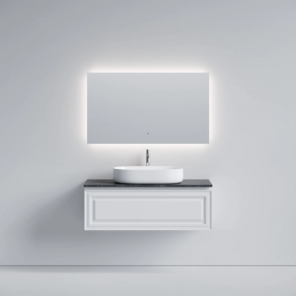 Тумба под столешницу Sancos Самая / Very 119,5x44,5x40,6 подвесная, белый матовый / bianco, столешница с отверстием под смеситель, черное небо / black sky — МЕБ009651 — фото 2