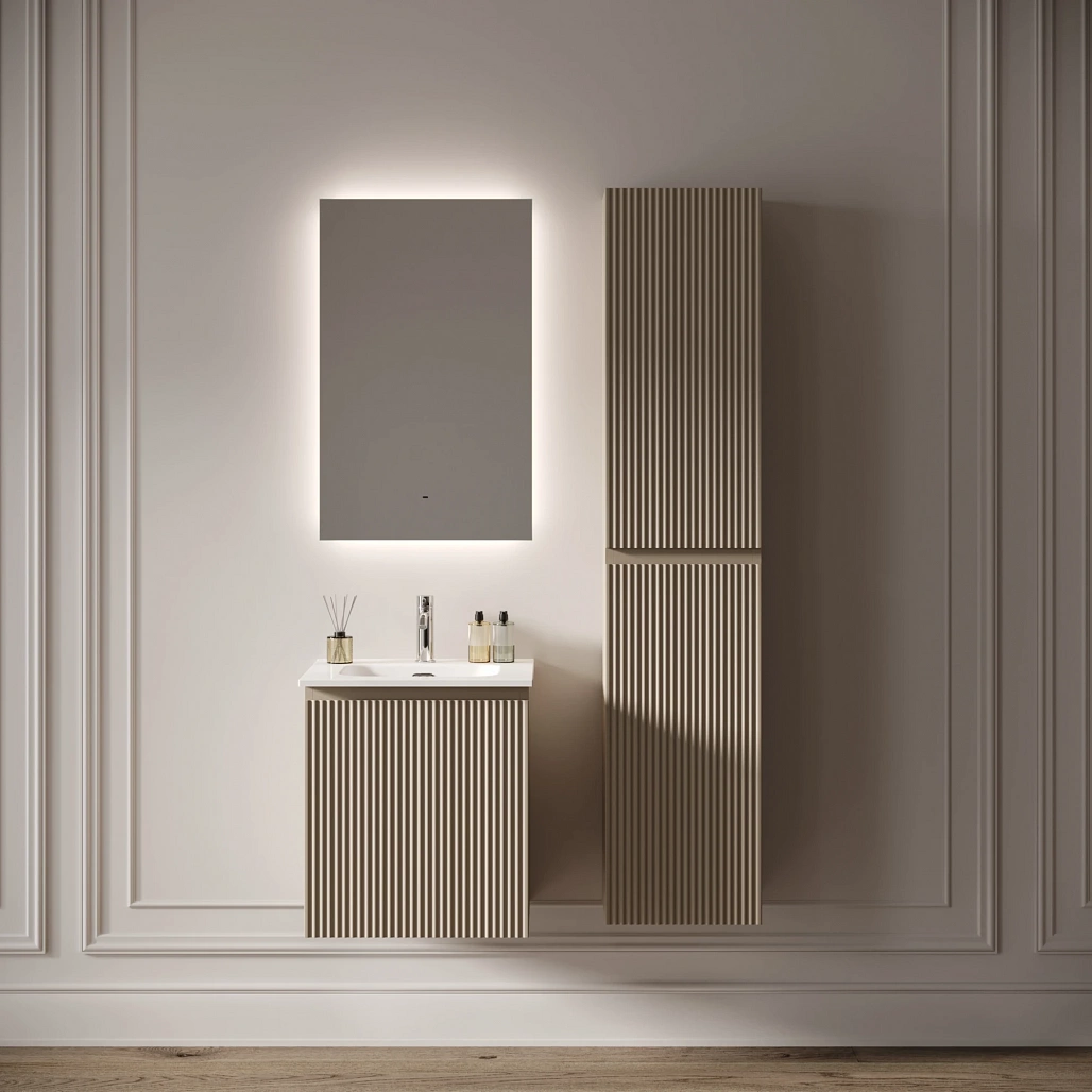 Зеркало Sancos Поле 2.0 / Square 2.0 50x80 светодиодная подсветка 2700K/4000K/5000K, антизапотевание, управление взмахом руки, диммируемая регулировка подсветки — ЗЕР010404 — фото 7