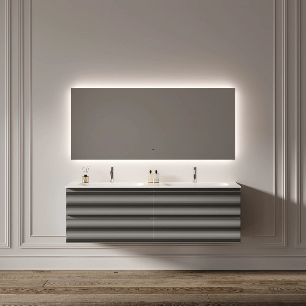 Зеркало Sancos Поле 2.0 / Square 2.0 160x80 светодиодная подсветка 2700K/4000K/5000K, антизапотевание, управление взмахом руки, диммируемая регулировка подсветки — ЗЕР010399 — фото 7