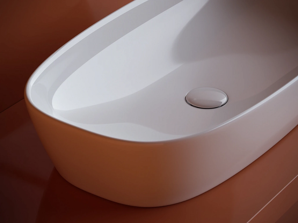 Раковина накладная Ceramicanova Элемент / Element 70x37,5x14 без перелива, овальная, белый — РАК010104 — фото 5