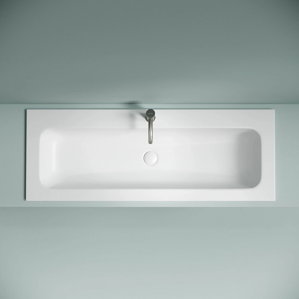 Раковина мебельная Ceramicanova Грация / Grace 121x45,7x13,7 без перелива, с отверстием под смеситель, прямоугольная, белый матовый — РАК010007 — фото 5