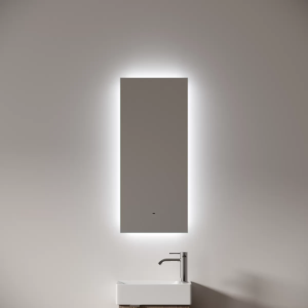 Зеркало Sancos Поле 2.0 / Square 2.0 35x80 светодиодная подсветка 2700K/4000K/5000K, управление взмахом руки, диммируемая регулировка подсветки — ЗЕР010401 — фото 2
