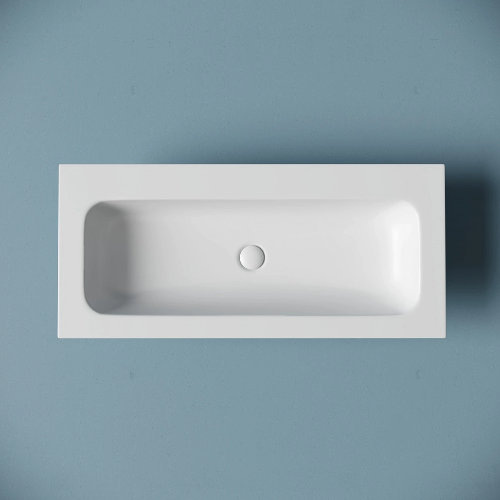 Раковина мебельная Ceramicanova Грация / Grace 101x45,7x13,7 без перелива, без отверстия под смеситель, прямоугольная, белый матовый — РАК010003 — фото 3
