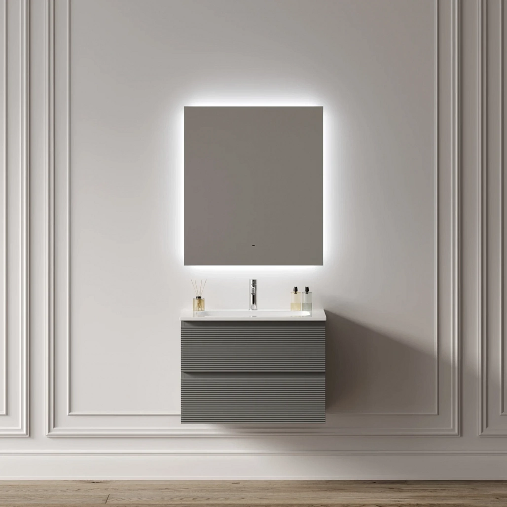 Зеркало Sancos Поле 2.0 / Square 2.0 70x80 светодиодная подсветка 2700K/4000K/5000K, антизапотевание, управление взмахом руки, диммируемая регулировка подсветки — ЗЕР010407 — фото 6