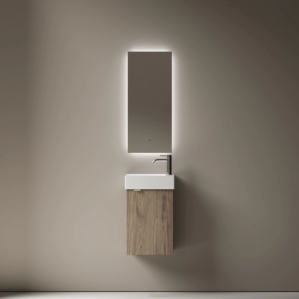 Зеркало Sancos Поле 2.0 / Square 2.0 35x80 светодиодная подсветка 2700K/4000K/5000K, управление взмахом руки, диммируемая регулировка подсветки — ЗЕР010401 — фото 10