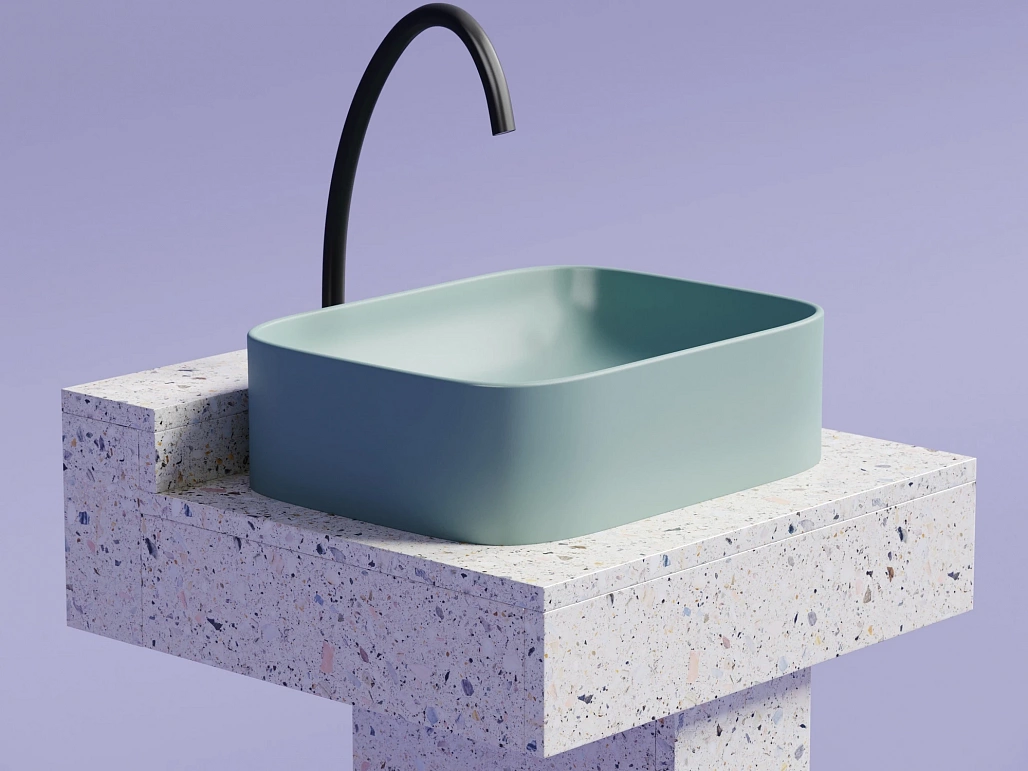 Раковина накладная Ceramicanova Элемент / Element 50,5x38x15 без перелива, прямоугольная, зеленый матовый — РАК010128 — фото 6