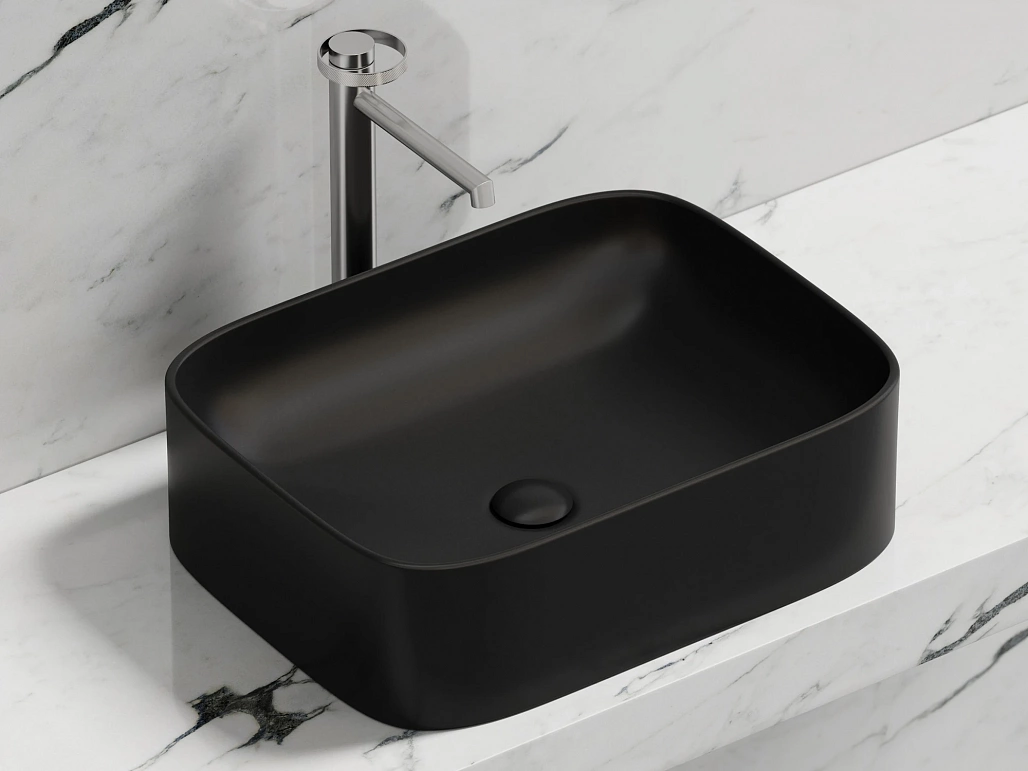 Раковина накладная Ceramicanova Элемент / Element 50,5x38x15 без перелива, прямоугольная, черный матовый — РАК010119 — фото 3