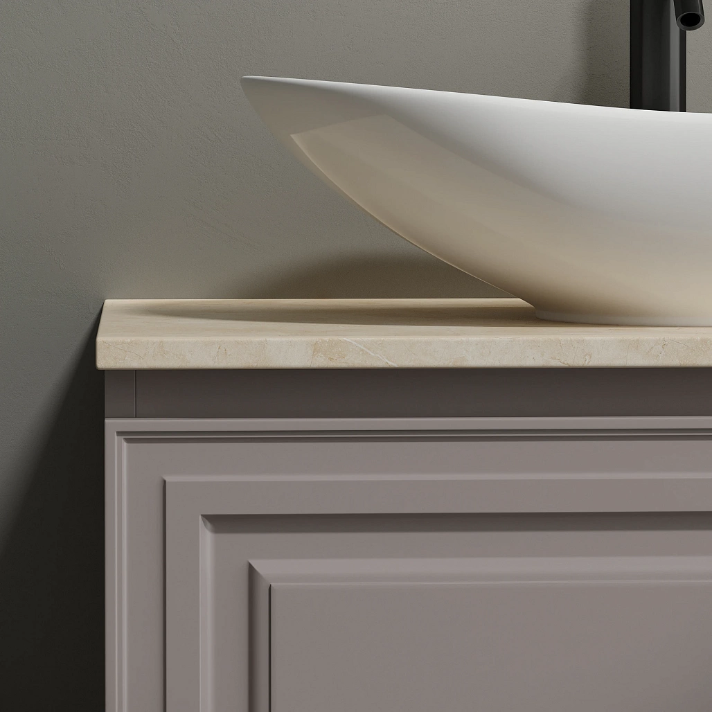 Тумба под столешницу Sancos Самая / Very 79x44,5x40,6 подвесная, пыльная роза / doha soft, столешница с отверстием под смеситель, креман / kreman — МЕБ009643 — фото 11