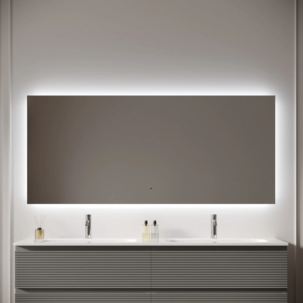 Зеркало Sancos Поле 2.0 / Square 2.0 160x80 светодиодная подсветка 2700K/4000K/5000K, антизапотевание, управление взмахом руки, диммируемая регулировка подсветки — ЗЕР010399 — фото 3