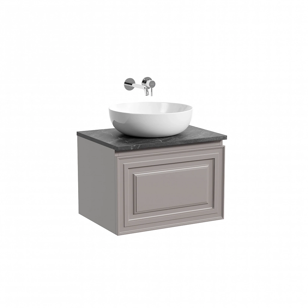 Тумба под столешницу Sancos Самая / Very 59x44,5x40,6 подвесная, пыльная роза / doha soft, столешница без отверстия под смеситель, черное небо / black sky — МЕБ009725 — фото 1
