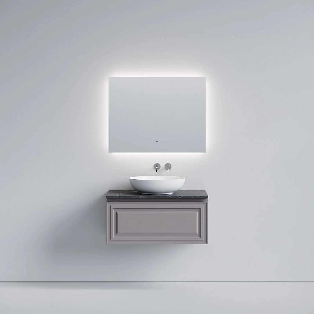 Тумба под столешницу Sancos Самая / Very 89x44,5x40,6 подвесная, пыльная роза / doha soft, столешница без отверстия под смеситель, черное небо / black sky — МЕБ009741 — фото 2