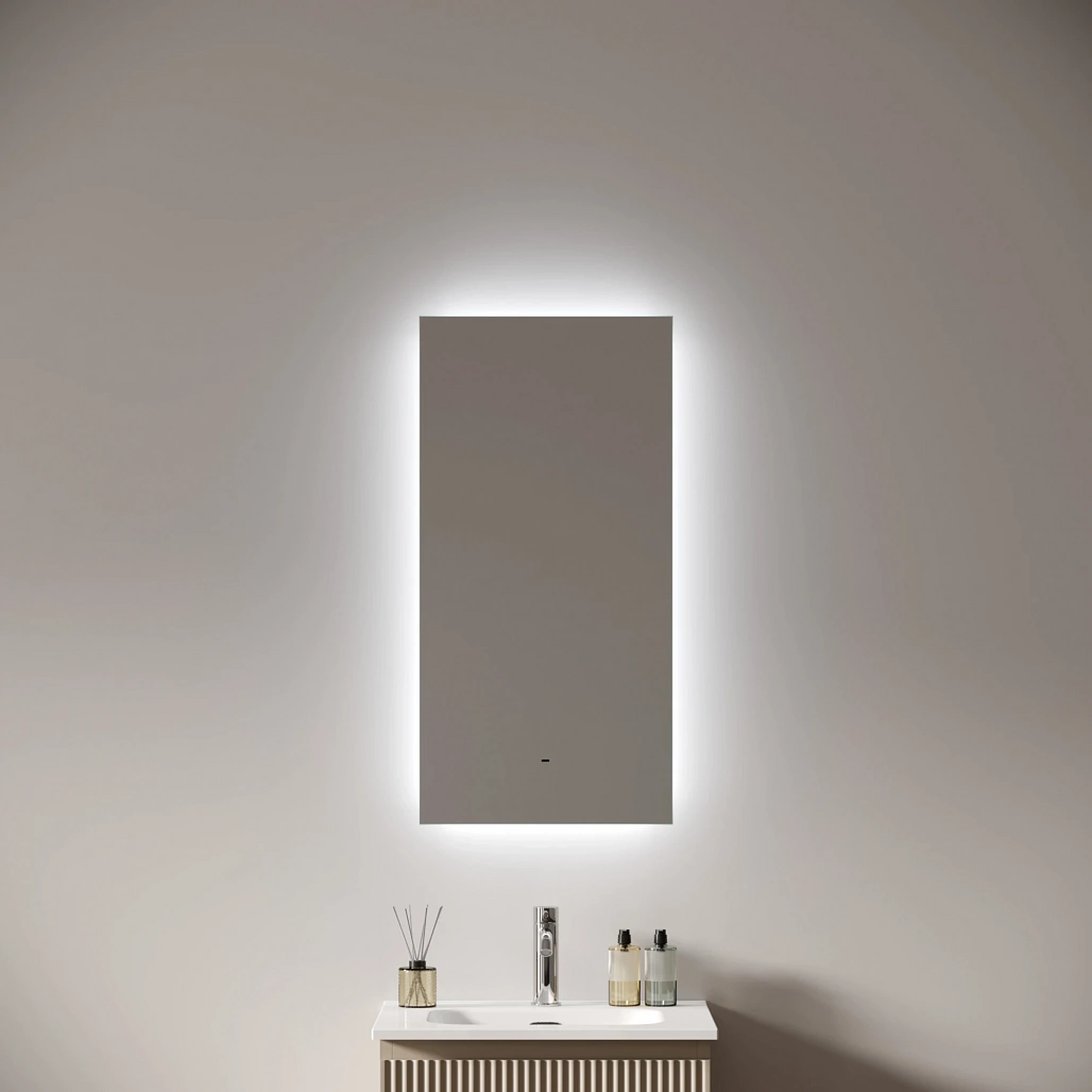 Зеркало Sancos Поле 2.0 / Square 2.0 40x80 светодиодная подсветка 2700K/4000K/5000K, антизапотевание, управление взмахом руки, диммируемая регулировка подсветки — ЗЕР010402 — фото 3