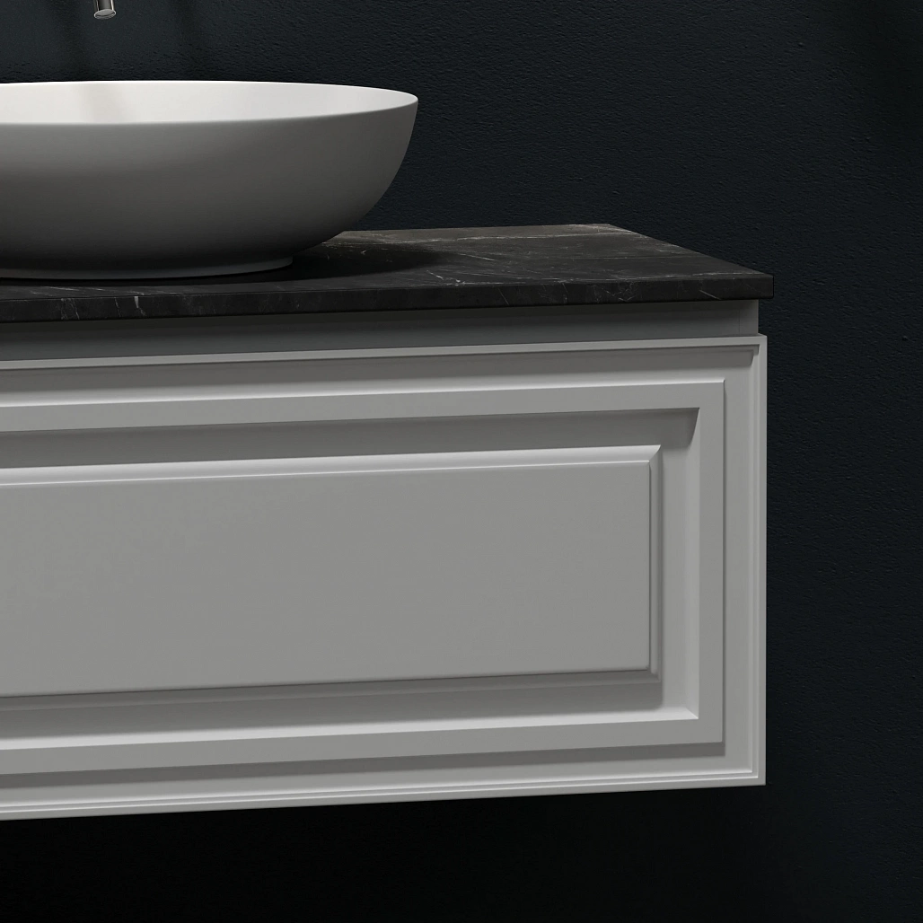 Тумба под столешницу Sancos Самая / Very 99,5x44,5x40,6 подвесная, белый матовый / bianco, столешница без отверстия под смеситель, черное небо / black sky — МЕБ009977 — фото 7