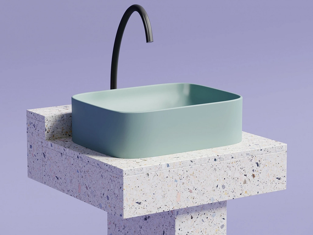 Раковина накладная Ceramicanova Элемент / Element 50,5x38x15 без перелива, прямоугольная, зеленый матовый — РАК010128 — фото 7