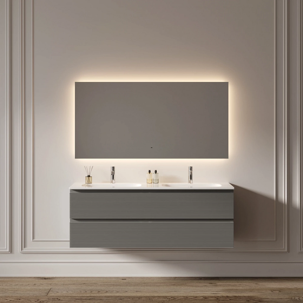 Зеркало Sancos Поле 2.0 / Square 2.0 140x80 светодиодная подсветка 2700K/4000K/5000K, антизапотевание, управление взмахом руки, диммируемая регулировка подсветки — ЗЕР010398 — фото 8