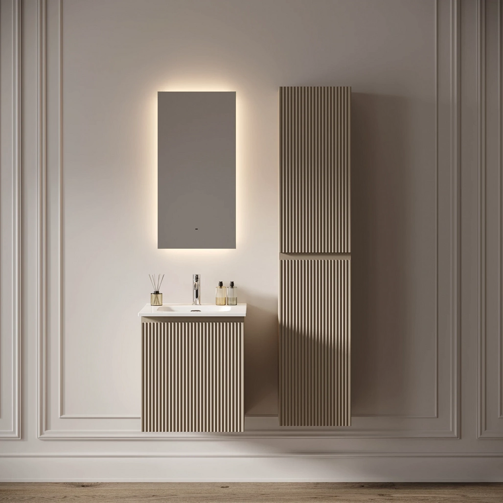 Зеркало Sancos Поле 2.0 / Square 2.0 40x80 светодиодная подсветка 2700K/4000K/5000K, антизапотевание, управление взмахом руки, диммируемая регулировка подсветки — ЗЕР010402 — фото 8