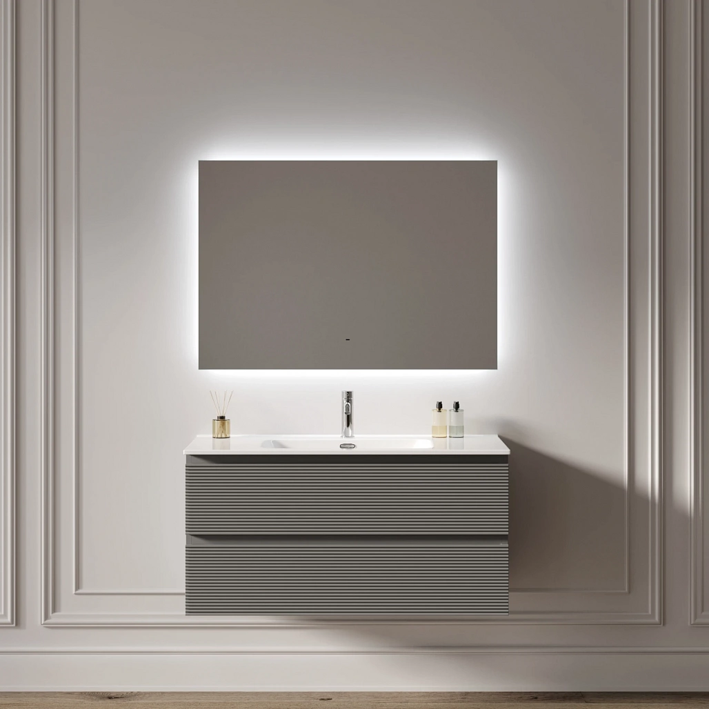 Зеркало Sancos Поле 2.0 / Square 2.0 100x70 светодиодная подсветка 2700K/4000K/5000K, антизапотевание, управление взмахом руки, диммируемая регулировка подсветки — ЗЕР010396 — фото 6