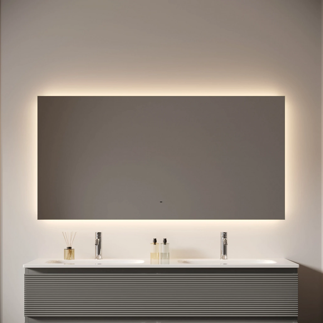 Зеркало Sancos Поле 2.0 / Square 2.0 140x80 светодиодная подсветка 2700K/4000K/5000K, антизапотевание, управление взмахом руки, диммируемая регулировка подсветки — ЗЕР010398 — фото 5