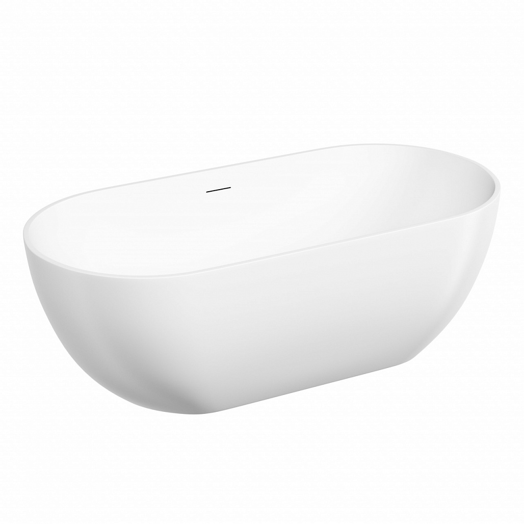 Ванна акриловая отдельностоящая Sancos Лист / Leaf 170x80x58 овальная, с каркасом, со сливом-переливом, донным клапаном с системой "Клик - Клак", белый — ВАН010305 — фото 1