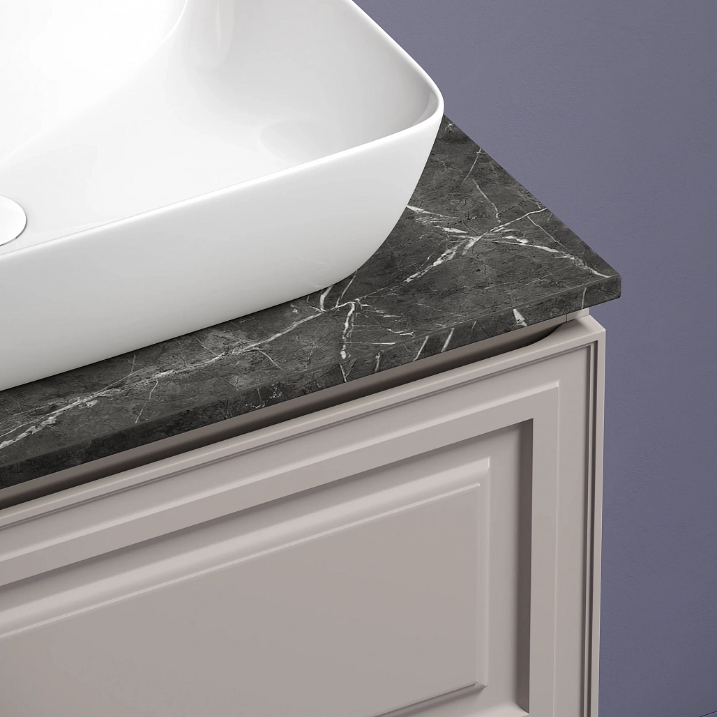 Тумба под столешницу Sancos Самая / Very 79x44,5x40,6 подвесная, пыльная роза / doha soft, столешница без отверстия под смеситель, черное небо / black sky — МЕБ009642 — фото 6