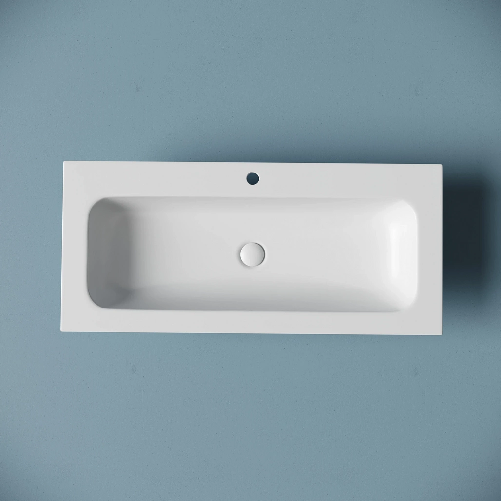 Раковина мебельная Ceramicanova Грация / Grace 101x45,7x13,7 без перелива, с отверстием под смеситель, прямоугольная, белый матовый — РАК010008 — фото 3