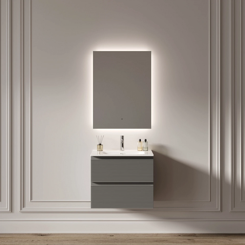 Зеркало Sancos Поле 2.0 / Square 2.0 60x80 светодиодная подсветка 2700K/4000K/5000K, антизапотевание, управление взмахом руки, диммируемая регулировка подсветки — ЗЕР010406 — фото 7