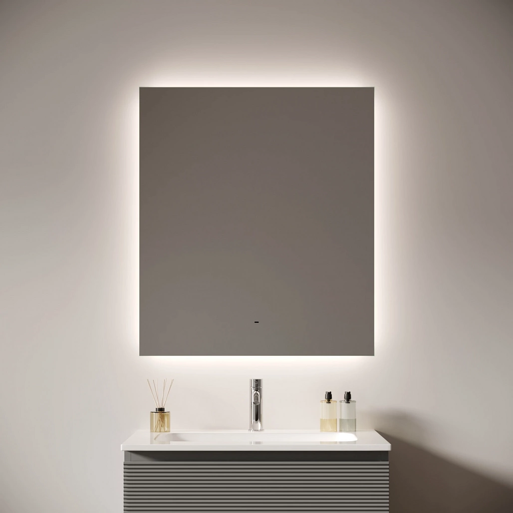 Зеркало Sancos Поле 2.0 / Square 2.0 70x80 светодиодная подсветка 2700K/4000K/5000K, антизапотевание, управление взмахом руки, диммируемая регулировка подсветки — ЗЕР010407 — фото 4