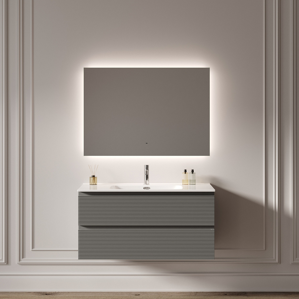 Зеркало Sancos Поле 2.0 / Square 2.0 100x70 светодиодная подсветка 2700K/4000K/5000K, управление взмахом руки, диммируемая регулировка подсветки — ЗЕР010414 — фото 7