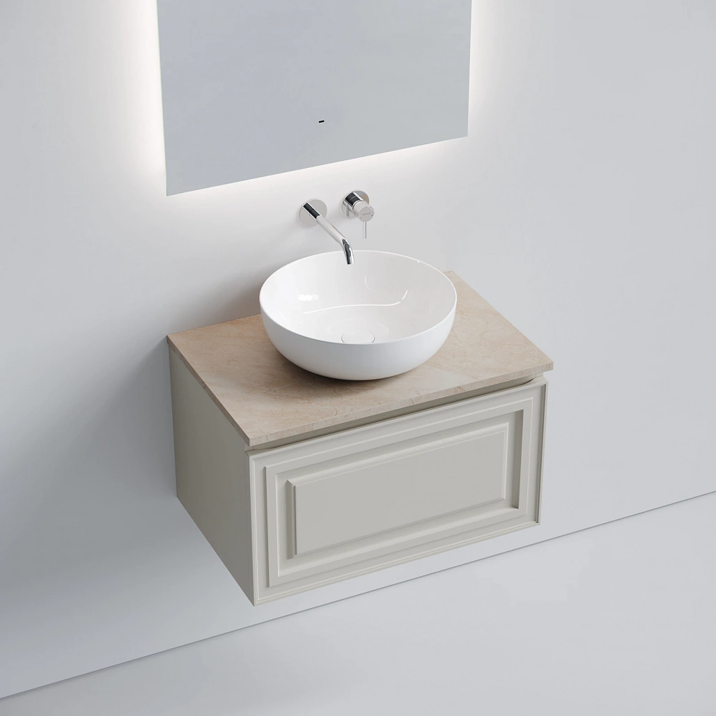 Тумба под столешницу Sancos Самая / Very 69x44,5x40,6 подвесная, бежевый матовый / beige soft, столешница без отверстия под смеситель, креман / kreman — МЕБ009684 — фото 3