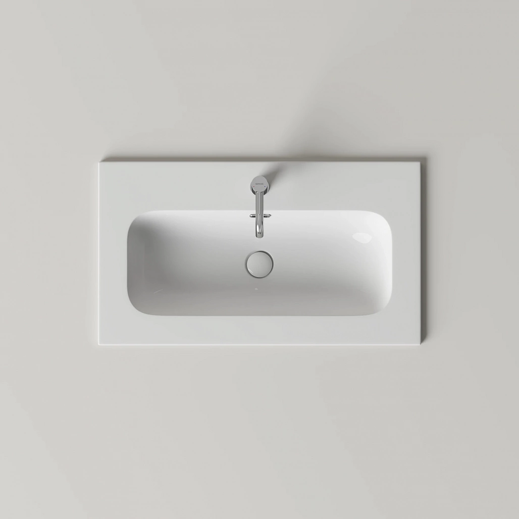 Раковина мебельная Ceramicanova Лючия / Lucia 81x46,5x16,6 со сливом переливом, с отверстием под смеситель, прямоугольная, белый — РАК010017 — фото 5