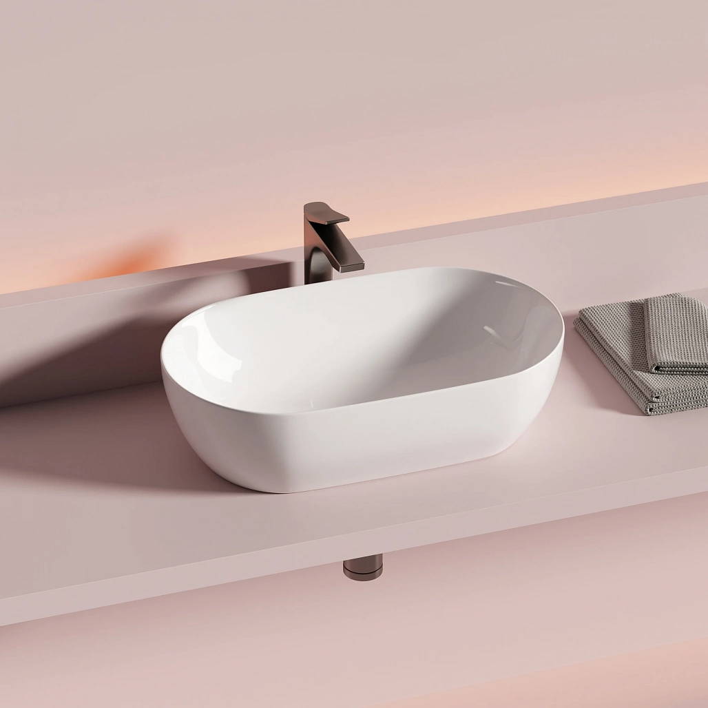 Раковина накладная Ceramicanova Твист / Twist 50x30x14 без перелива, овальная, белый — РАК010095 — фото 3