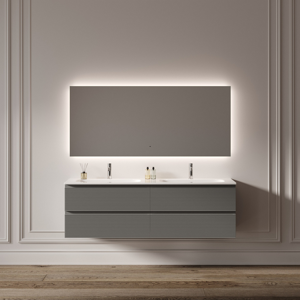 Зеркало Sancos Поле 2.0 / Square 2.0 160x80 светодиодная подсветка 2700K/4000K/5000K, управление взмахом руки, диммируемая регулировка подсветки — ЗЕР010417 — фото 7