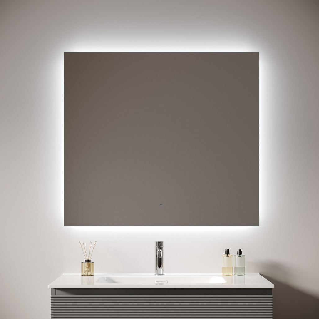 Зеркало Sancos Поле 2.0 / Square 2.0 90x70 светодиодная подсветка 2700K/4000K/5000K, управление взмахом руки, диммируемая регулировка подсветки — ЗЕР010418 — фото 3