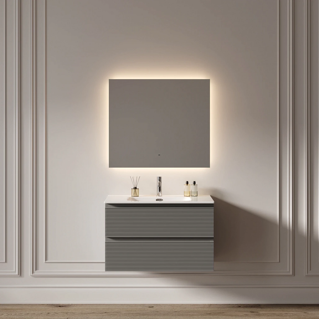 Зеркало Sancos Поле 2.0 / Square 2.0 80x70 светодиодная подсветка 2700K/4000K/5000K, управление взмахом руки, диммируемая регулировка подсветки — ЗЕР010413 — фото 7
