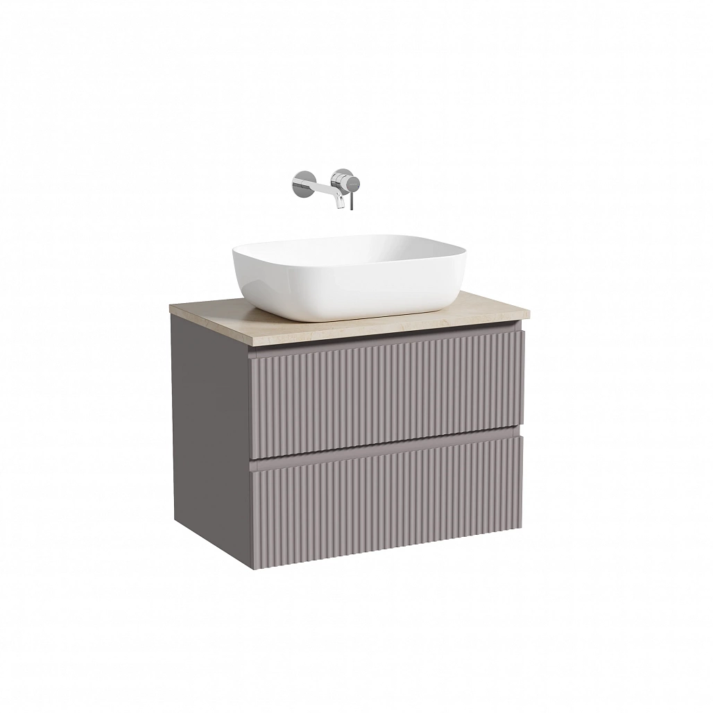 Тумба под столешницу Sancos Сноб Р / Snob R 69x44,5x50 подвесная, пыльная роза / doha soft, столешница без отверстия под смеситель, креман / kreman — МЕБ009848 — фото 1