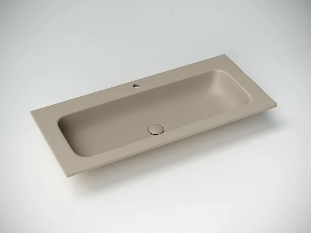 Раковина мебельная Ceramicanova Грация / Grace 101x45,7x13,7 без перелива, с отверстием под смеситель, прямоугольная, капучино матовый — РАК010065 — фото 2