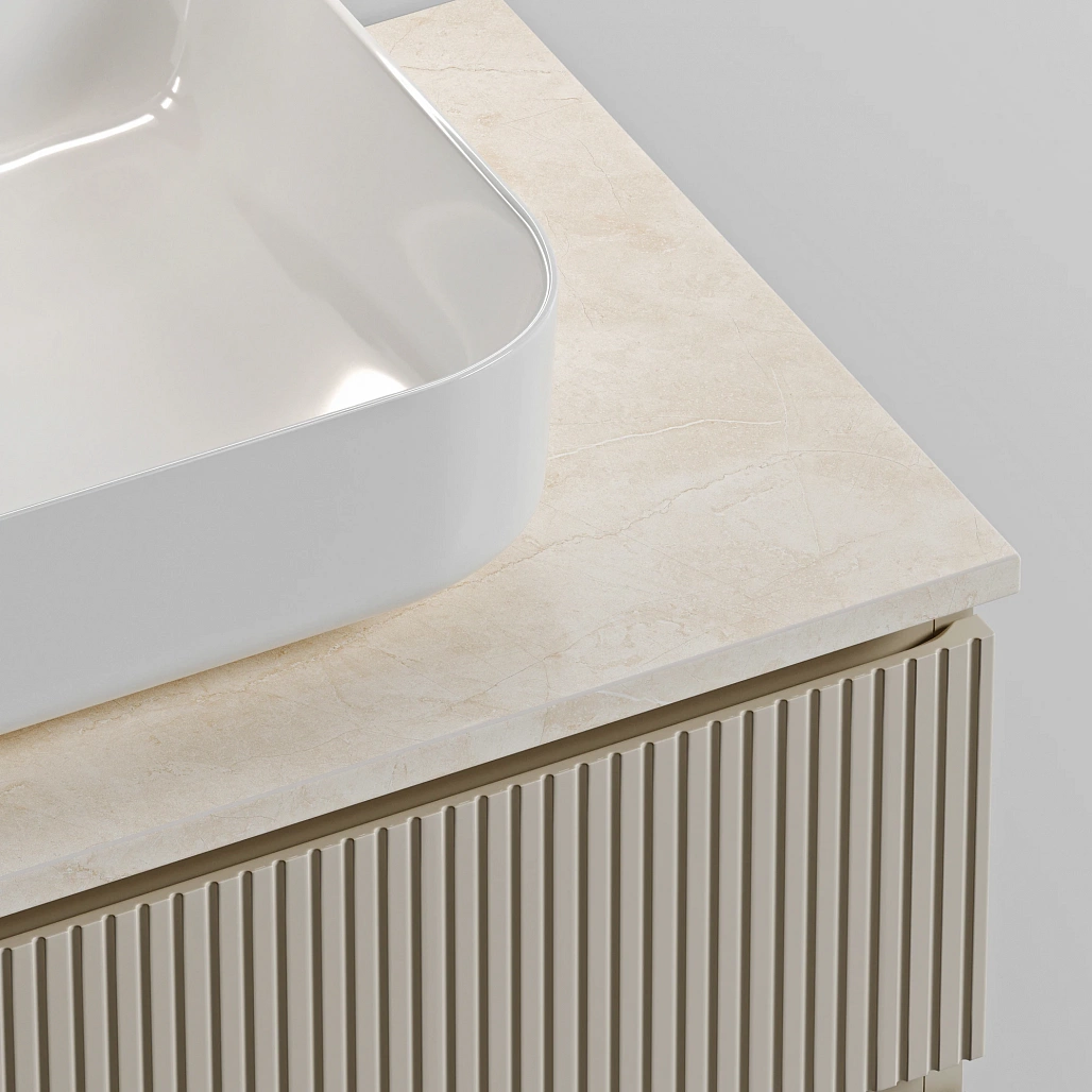 Тумба под столешницу Sancos Сноб T / Snob T 79x44,5x50 подвесная, бежевый матовый / beige soft, столешница без отверстия под смеситель, креман / kreman — МЕБ009493 — фото 8