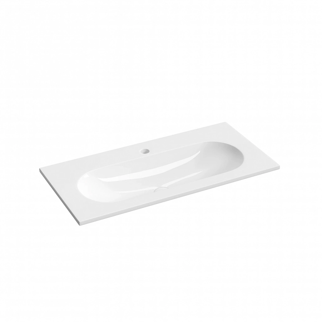 Раковина накладная Ceramicanova Калиста / Calista 81x39,5x12 без перелива, с отверстием под смеситель, прямоугольная, белый — РАК010014 — фото 1