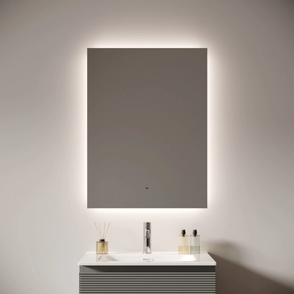 Зеркало Sancos Поле 2.0 / Square 2.0 60x80 светодиодная подсветка 2700K/4000K/5000K, антизапотевание, управление взмахом руки, диммируемая регулировка подсветки — ЗЕР010406 — фото 4
