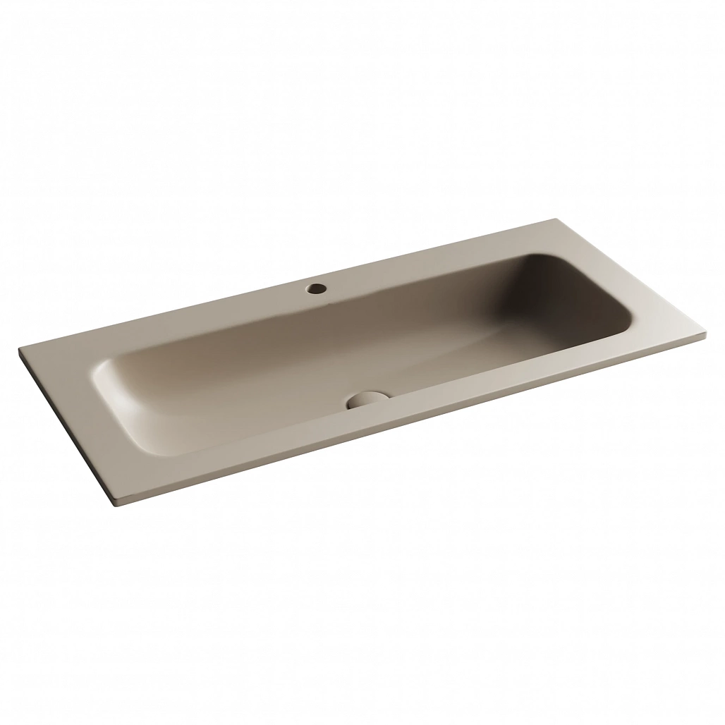 Раковина мебельная Ceramicanova Грация / Grace 101x45,7x13,7 без перелива, с отверстием под смеситель, прямоугольная, капучино матовый — РАК010065 — фото 1