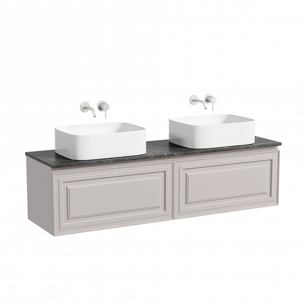 Тумба под столешницу Sancos Самая / Very 79x44,5x40,6 подвесная, пыльная роза / doha soft, столешница 160 см, без отверстия под смеситель, черное небо / black sky — МЕБ009737 — фото 1