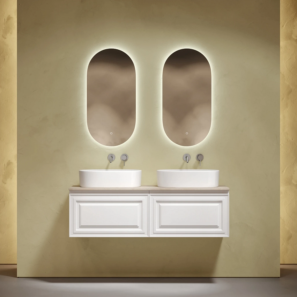 Тумба под столешницу Sancos Самая / Very 69x44,5x40,6 подвесная, белый матовый / bianco, столешница 140 см, без отверстия под смеситель, креман / kreman — МЕБ009656 — фото 2