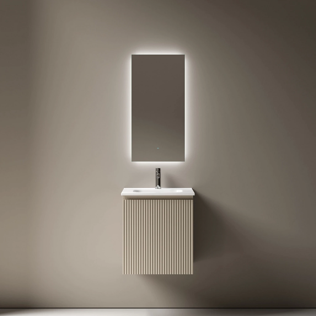Зеркало Sancos Поле 2.0 / Square 2.0 40x80 светодиодная подсветка 2700K/4000K/5000K, антизапотевание, управление взмахом руки, диммируемая регулировка подсветки — ЗЕР010402 — фото 10