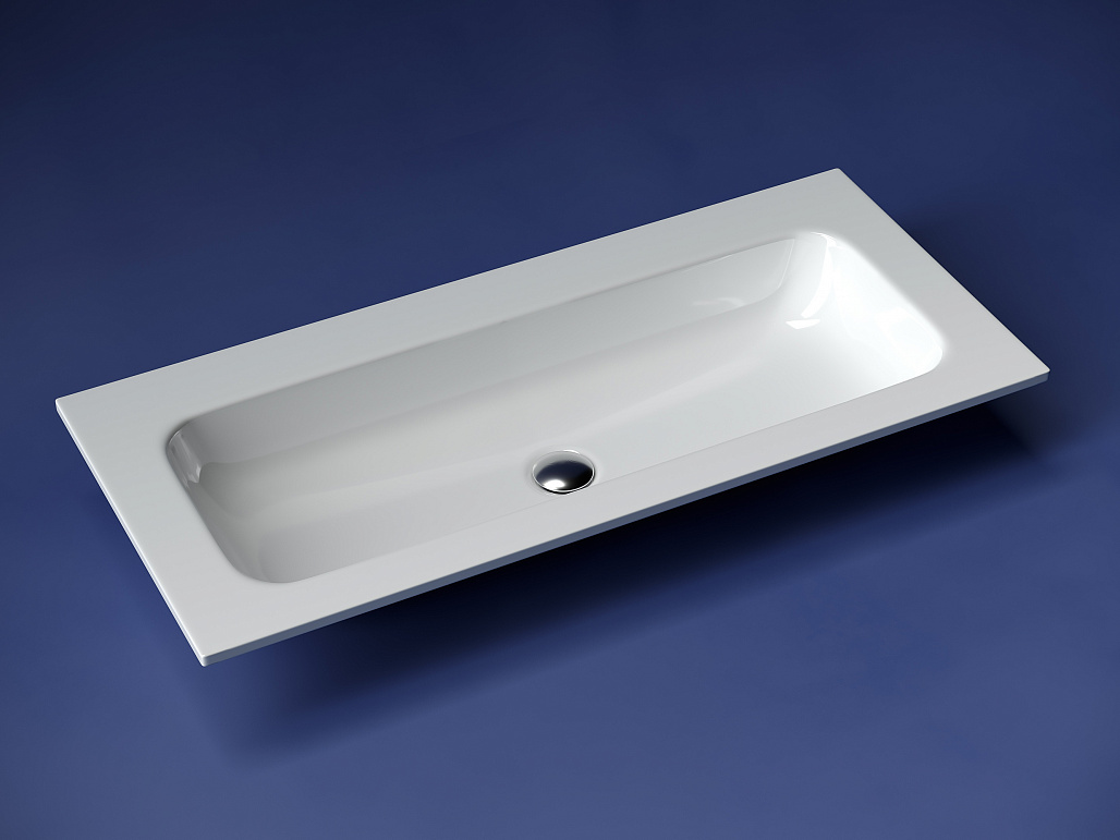 Раковина мебельная Ceramicanova Грация / Grace 101x45,7x13,7 без перелива, без отверстия под смеситель, прямоугольная, белый — РАК010048 — фото 2