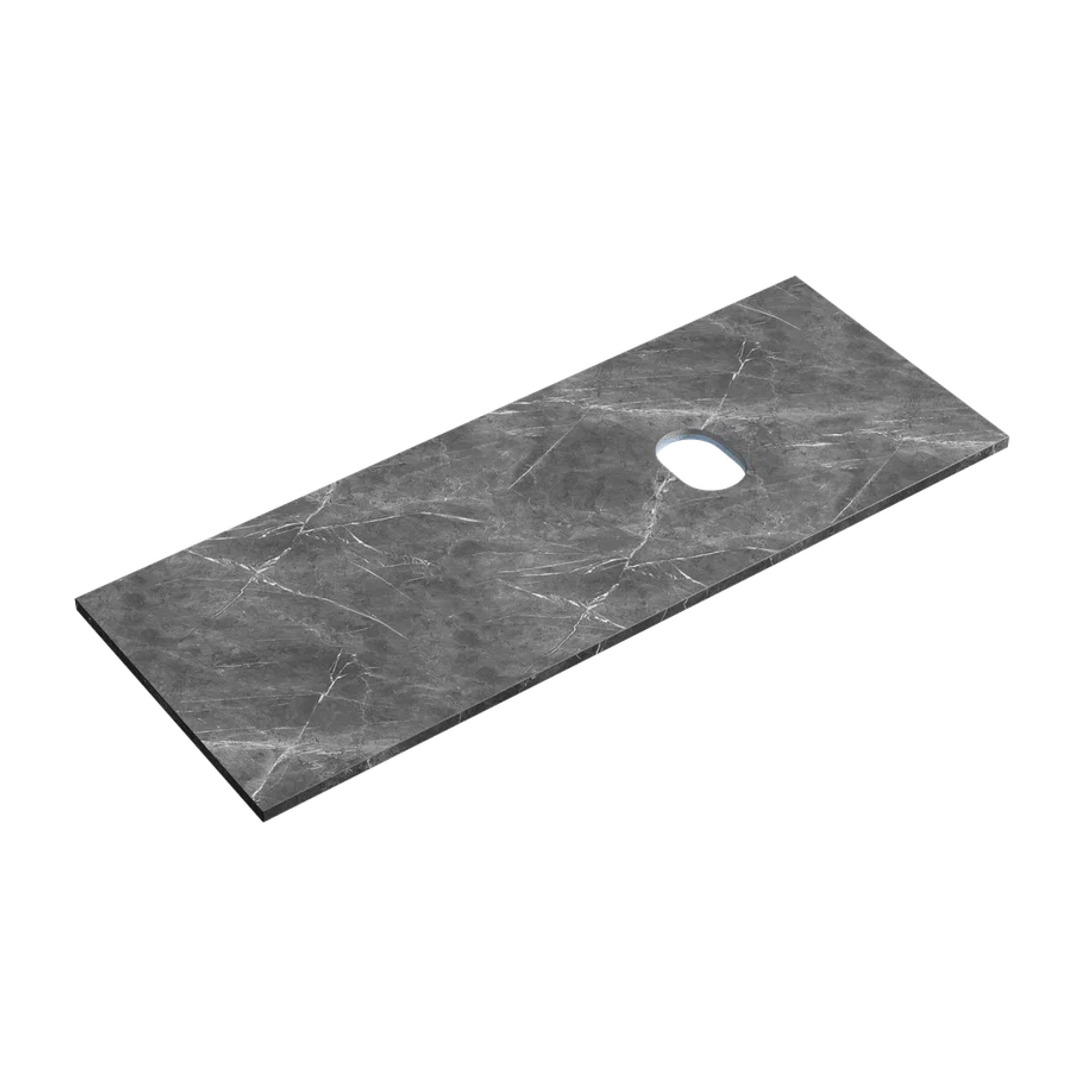 Столешница Sancos 120x46 без отверстия под смеситель, правая, черное небо / black sky — СТО010276 — фото 1