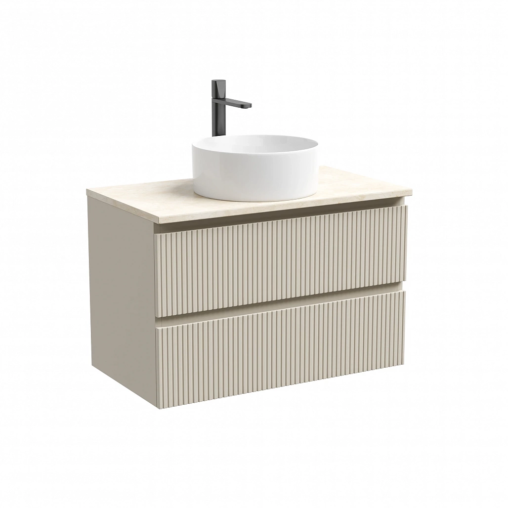 Тумба под столешницу Sancos Сноб T / Snob T 79x44,5x50 подвесная, бежевый матовый / beige soft, столешница с отверстием под смеситель, креман / kreman — МЕБ009863 — фото 1