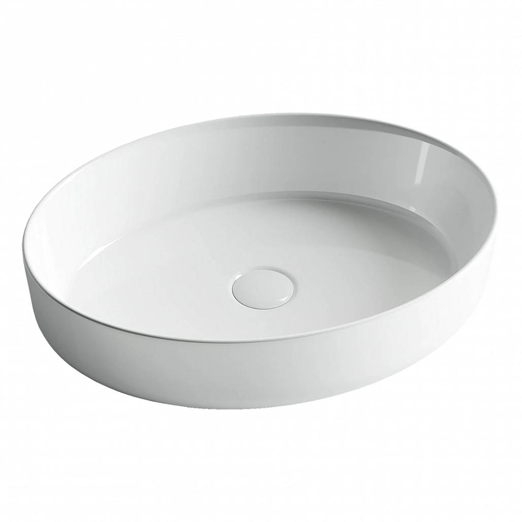 Раковина накладная Ceramicanova Элемент / Element 55x40x14 без перелива, овальная, белый — РАК010102 — фото 1